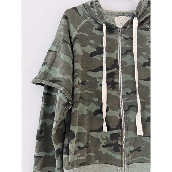 Electric & Rose Camo Zip Hoodie Women’s Small Soft Terry Loungewear Boho - Picture 6 of 8